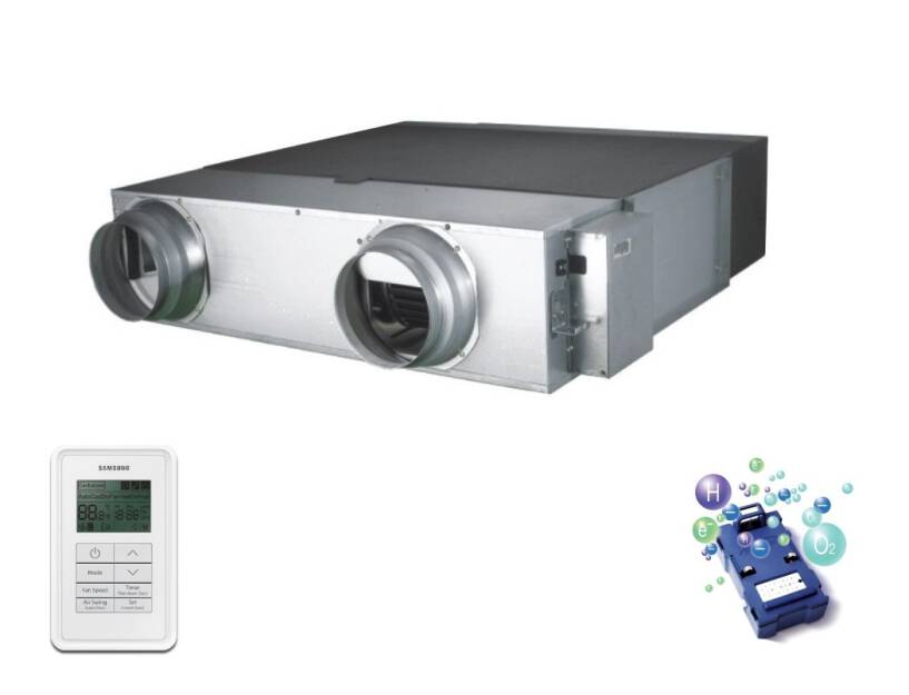 Centrala wentylacyjna SAMSUNG ERV 1000 [m3/h] + panel sterujący + jonizator